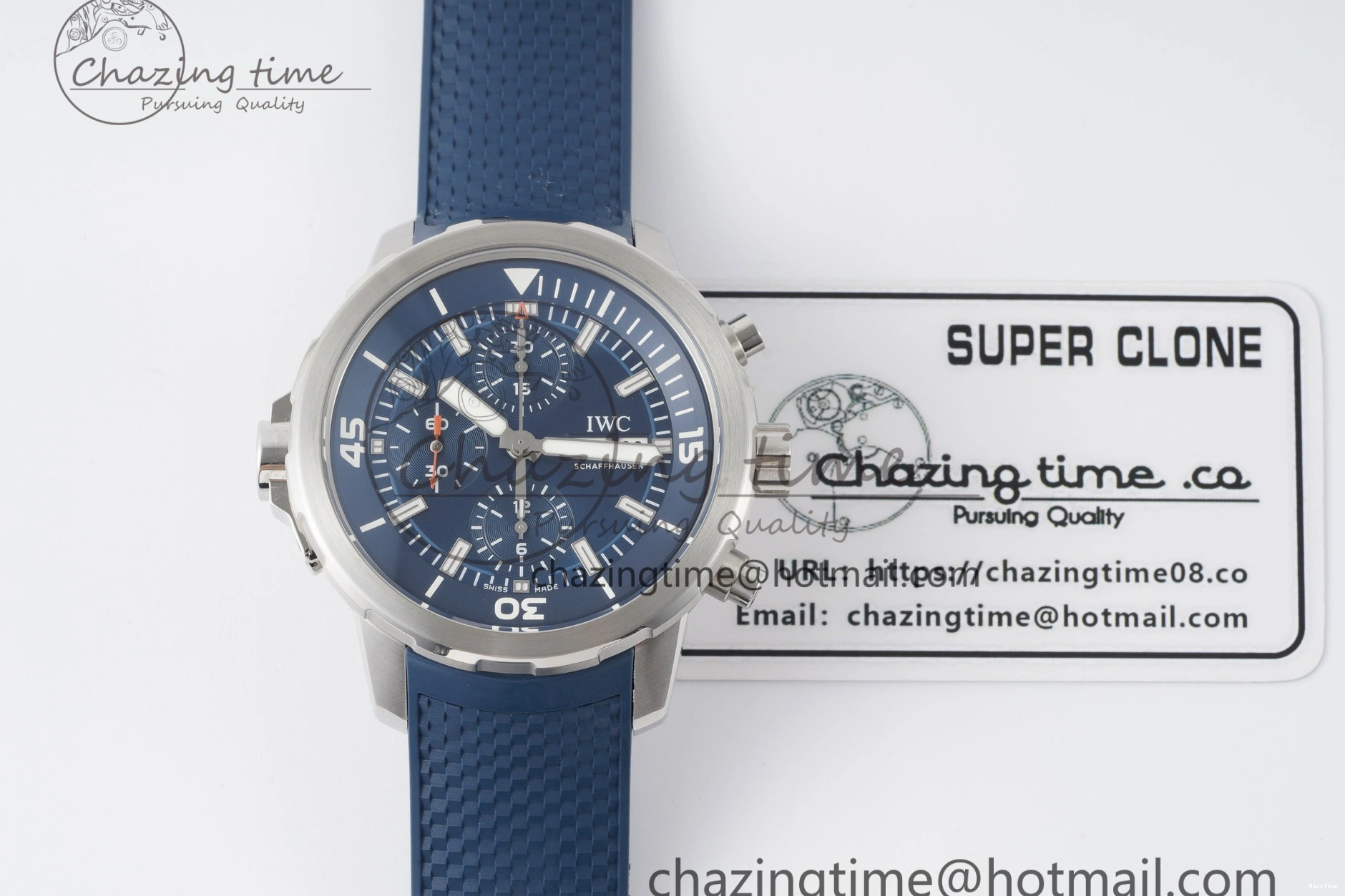 MIROTIME 0106 WellDesigned Aquatimer Automatic SS RSF 1:1 Best Edition Blue Dial on Blue Rubber Strap A 7057